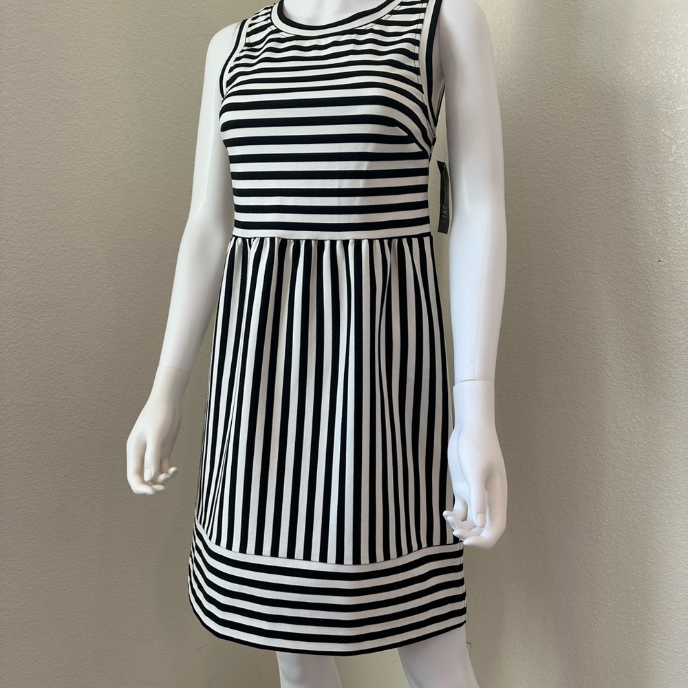 INC International Concepts Black and White Striped Mini Dress